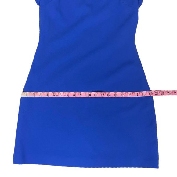 Alice + Olivia NWT 'Elsa' Ruffle Collar Mini Dress in 'Ultramarine' Blue Size 4 - Picture 13 of 16